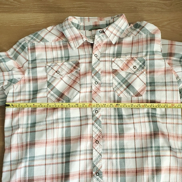LL Bean Shirt Mens XXL Tall Wool Blend Katahdin Performance Flannel Snap Shirt - Picture 6 of 6